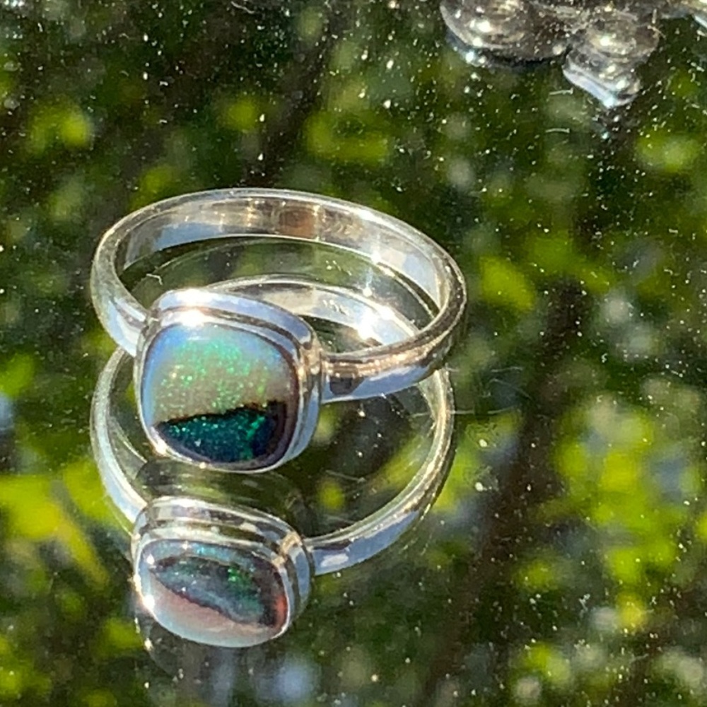 STERLING OPAL 925 STERLING SILVER RING, SIZE 7 - Picture 2 of 14